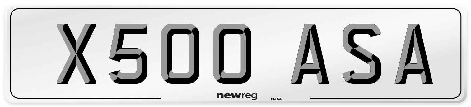 X500 ASA Number Plate from New Reg